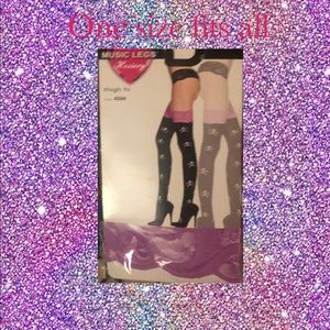 Music legs thigh high skull stockings